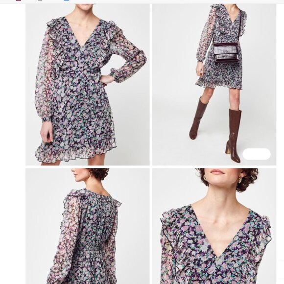 Vero Moda Vmina Inga Ditzy Floral Short Babydoll Ruffle Dress Nordstrom NEW - Picture 2 of 16